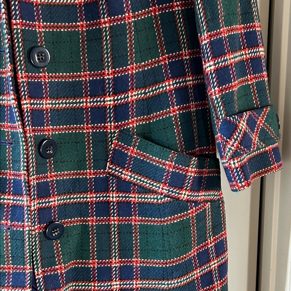 Pendleton Multicolor Plaid Wool Trench Coat size 4 - Picture 3 of 12